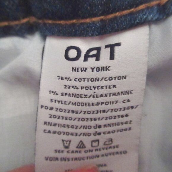 Women's Wide Leg Jeans Size 30 Baggy Rhinestones Bling Fringe High Rise Oat NY - Picture 10 of 10